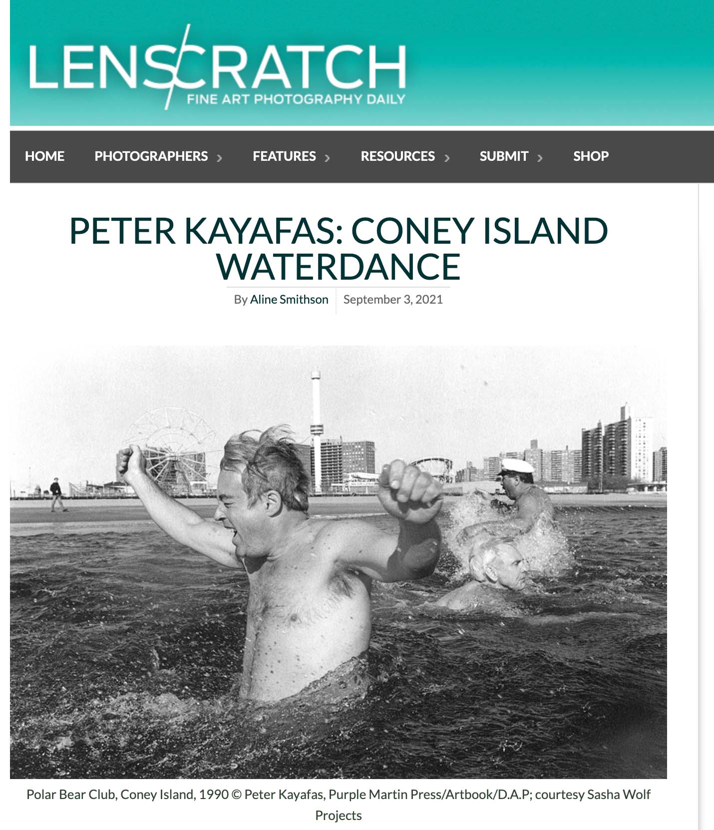 Coney Island Waterdance featured on Lenscratch Peter Kayafas