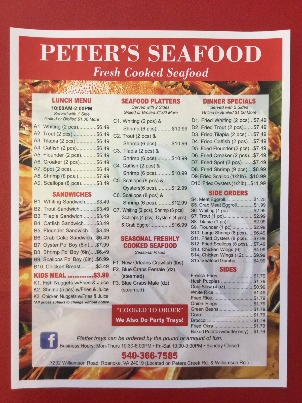 Peter's Seafood Delicious seafood, freshly made to order