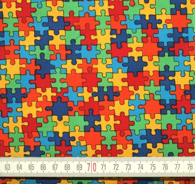 Fat Quarter Jigsaw Puzzle Pieces 100 Cotton Quilting FabricTimeless