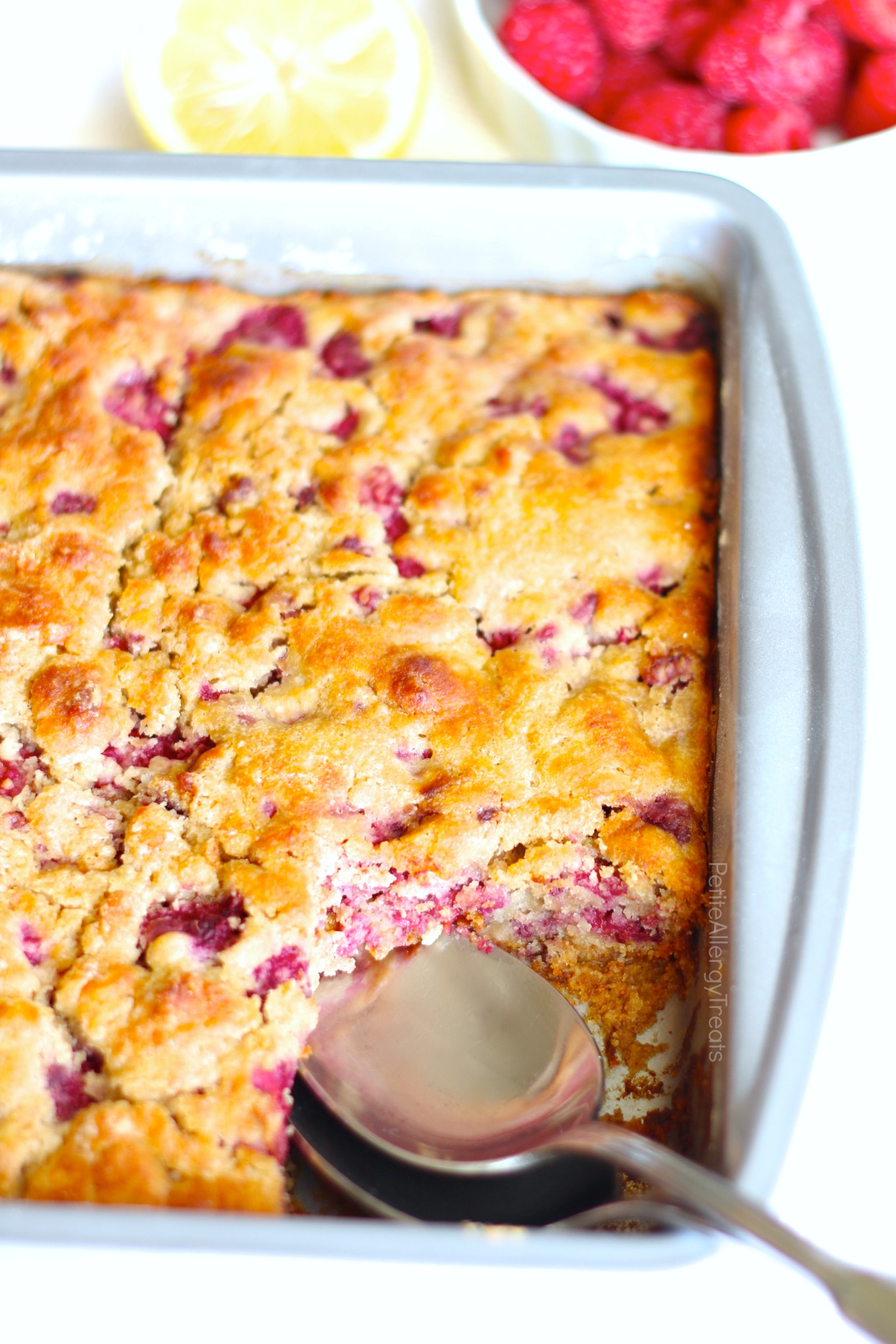 Gluten Free Raspberry Buckle Dump Cake (vegan dairy free) Petite