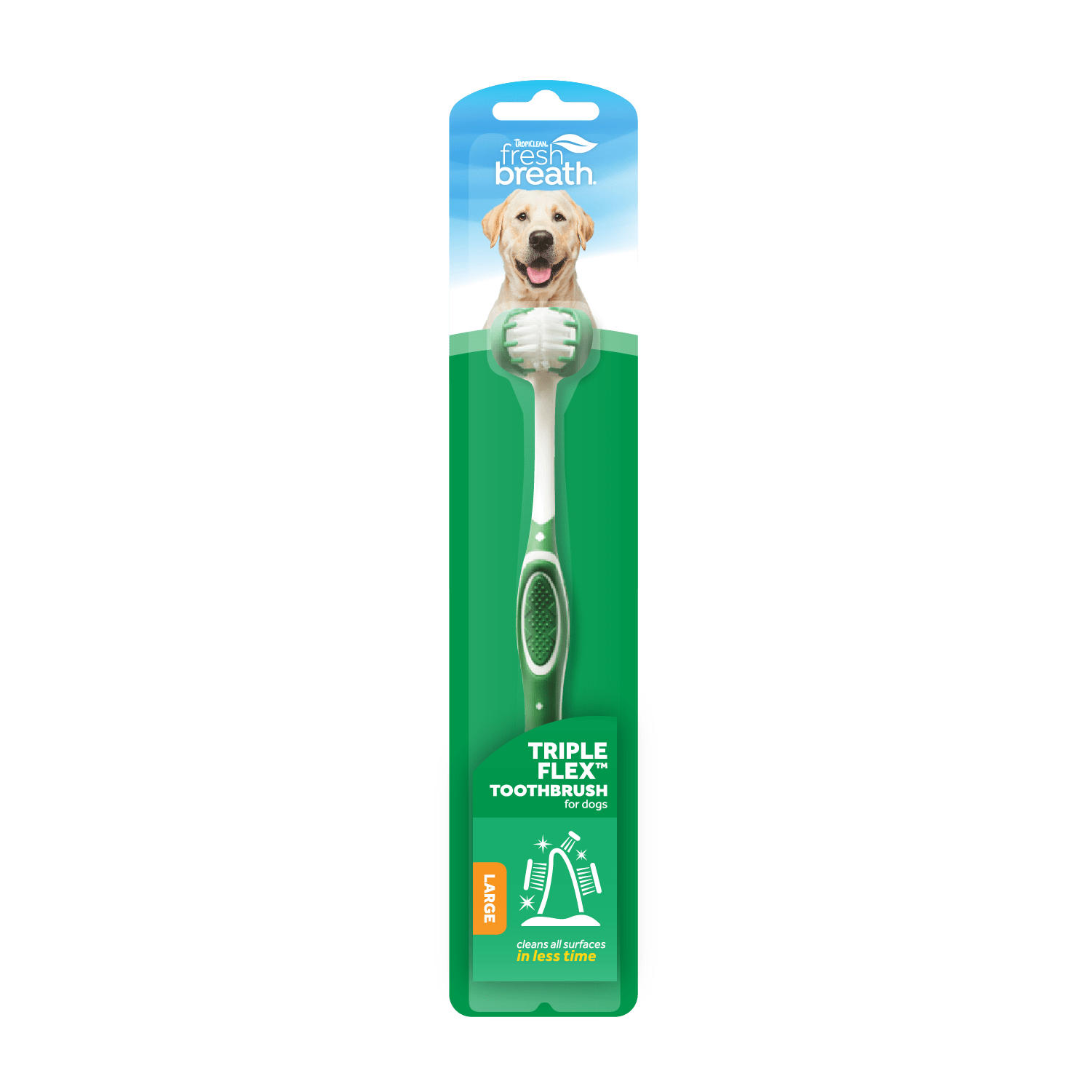 TropiClean Fresh Breath TripleFlex Toothbrush for Large Dogs TropiClean Pet Products for Dogs