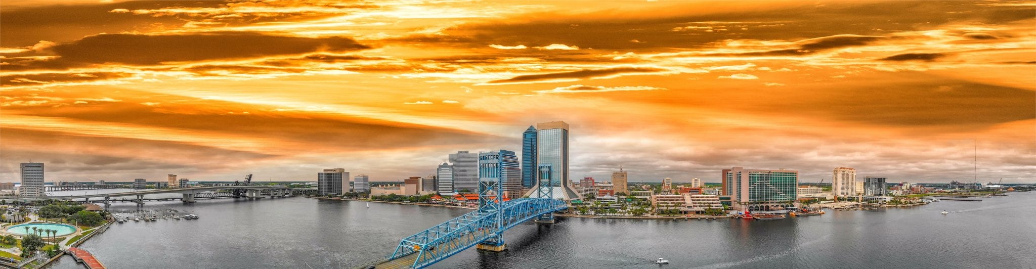 Panoramic aerial view of Jacksonville at sunset, Florida Petra Jax