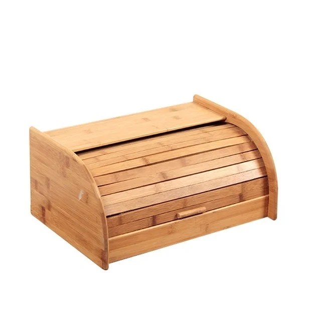 Classic Wooden Bread Box Bin Kitchen Accessories