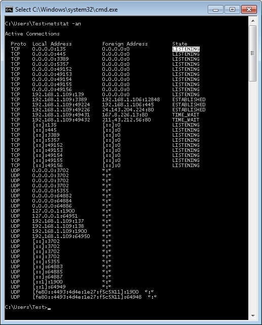 Using Netstat Command to Monitor Network Traffic