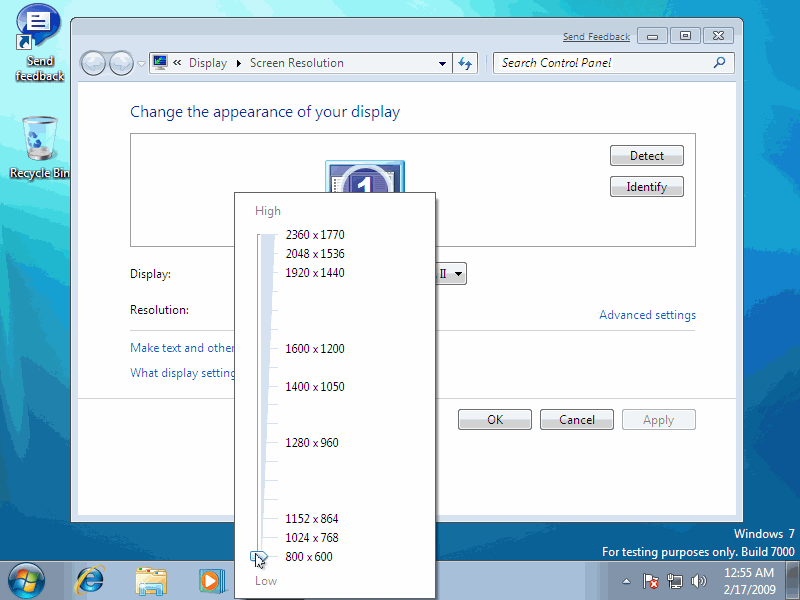 Windows 7 Changing Screen Resolution Quickly