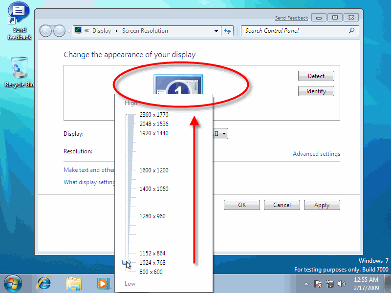 Windows 7 Changing Screen Resolution Quickly