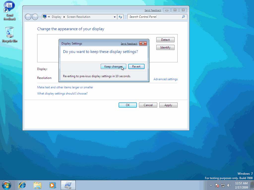 Windows 7 Changing Screen Resolution Quickly