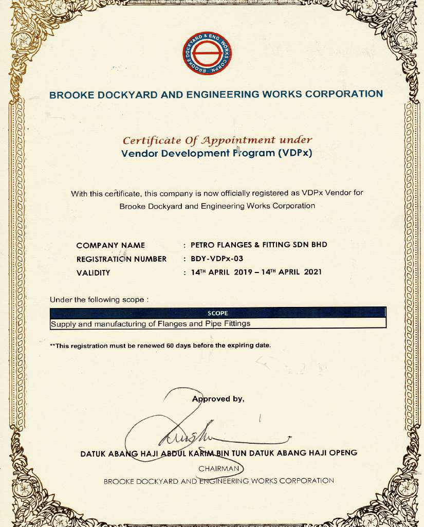 Vendor Development Program (VDPx) Award Petroflanges