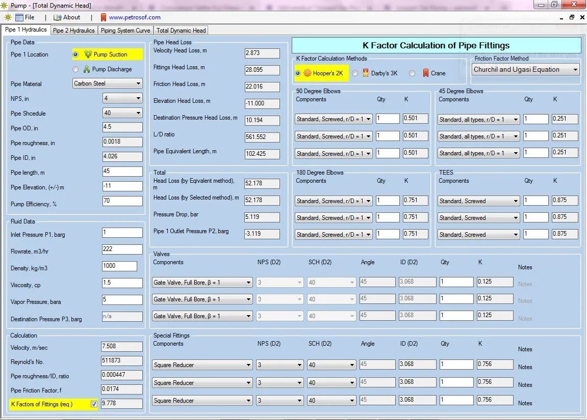 Total Dynamic Head Of Pump Calculation Petrosof