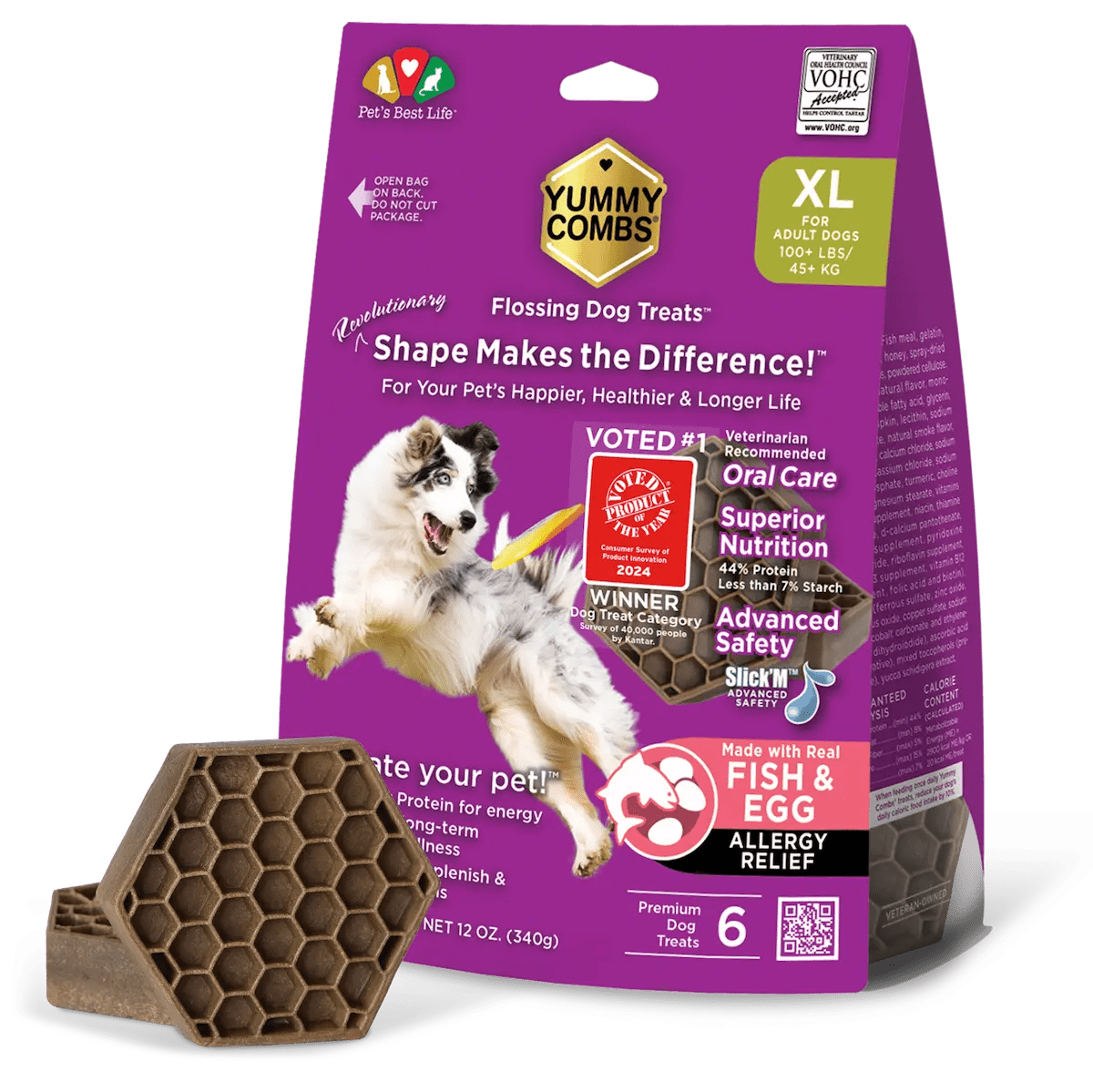 Size Extra Large 12oz Bag Fish & Egg Yummy Combs Yummy Combs