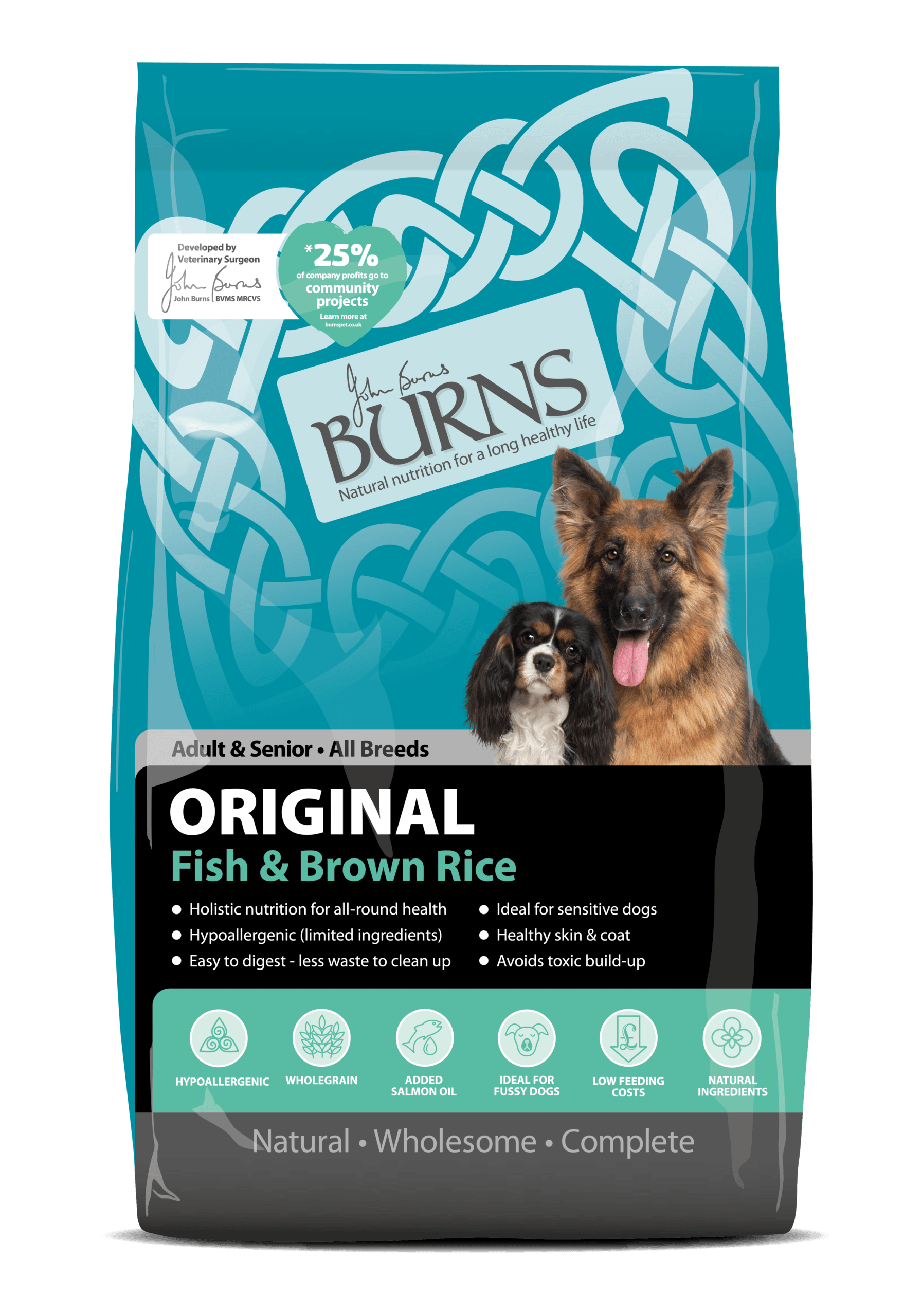 Burns Dog Food Fish & Rice Adult Pets Plus