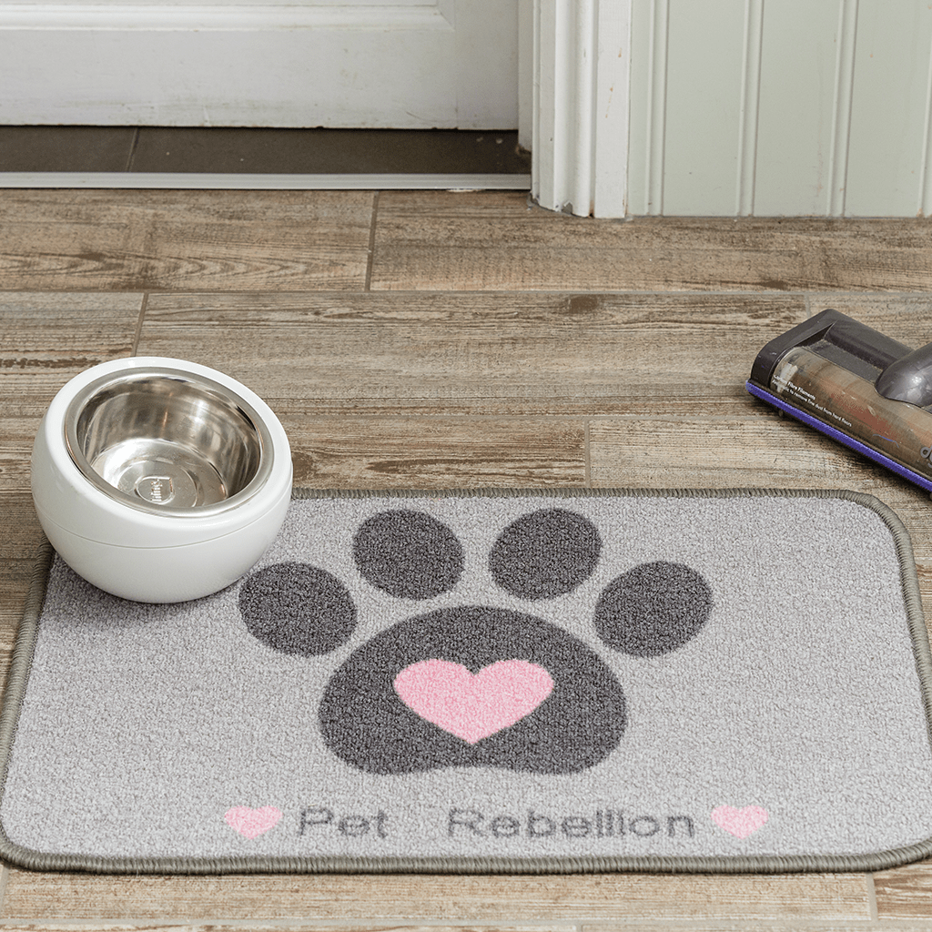 Pet Rebellion Cat/ Dog Food Mat Pink Heart Pets Plus Pet Shop Cork