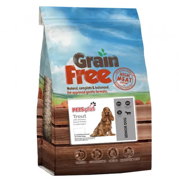 Pets Plus Grain Free Senior Dog Food Trout & Salmon Pets Plus