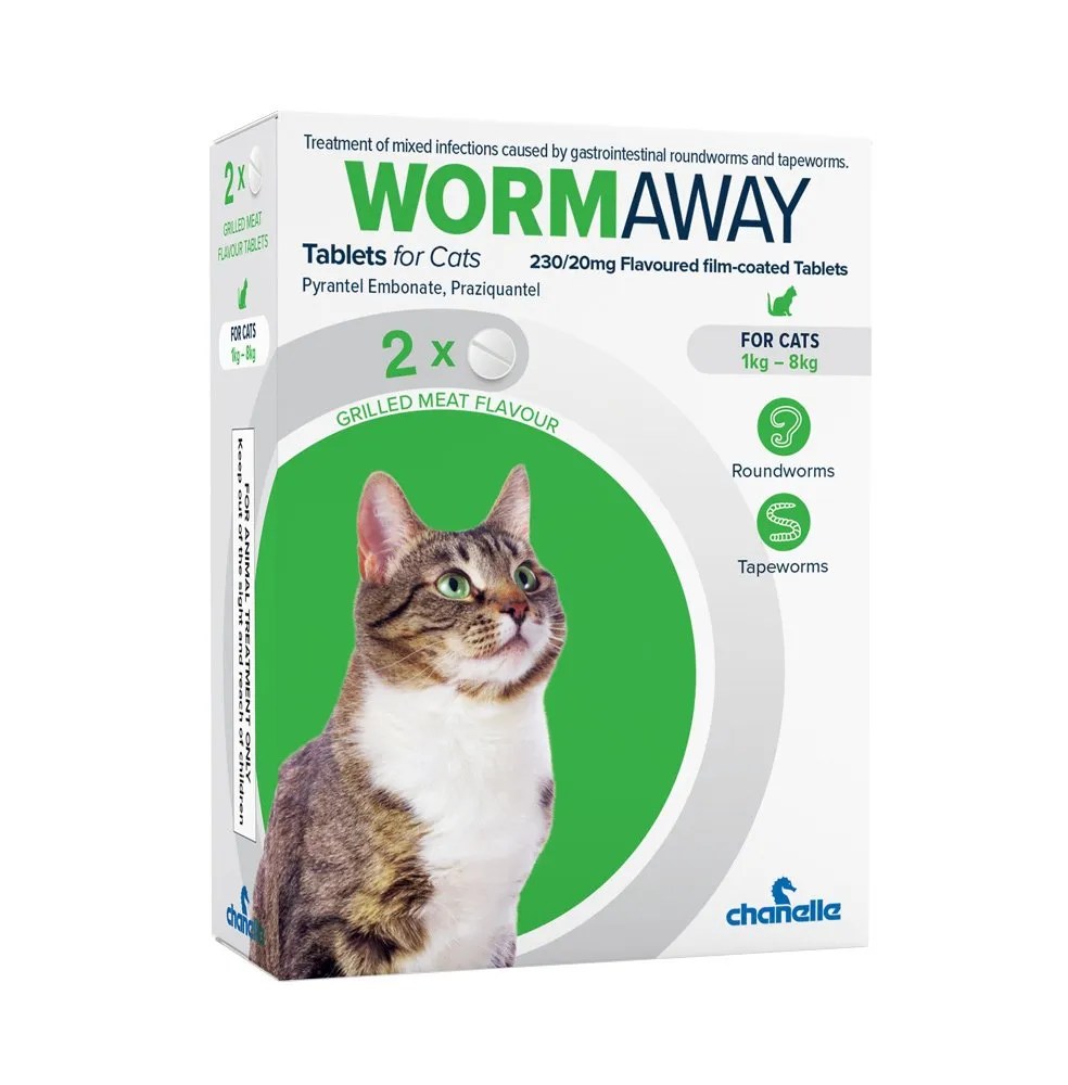 WormAway Cat Wormer Tablets Pets Plus Pet Shop Cork