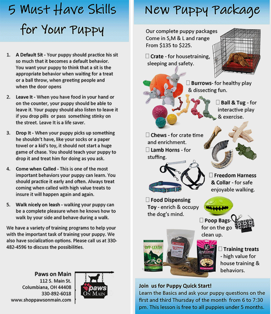 A Store Markets Bundled Product Packages for Customers’ New Puppies