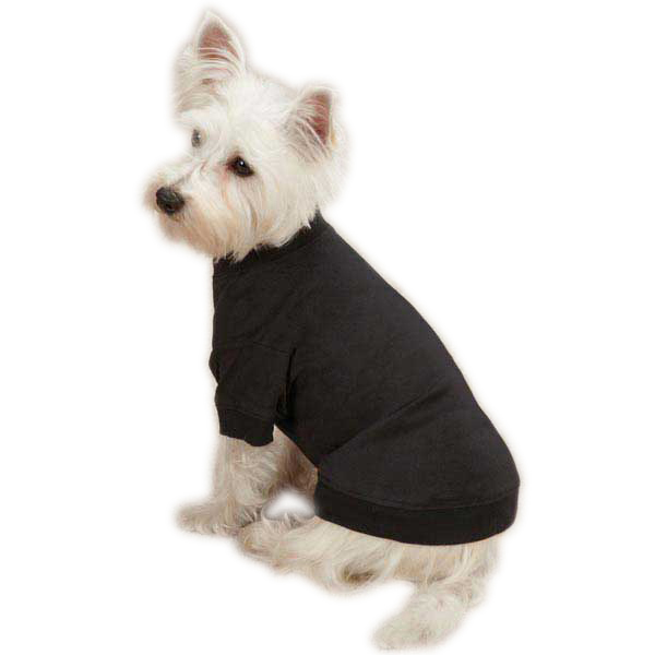 Personalized basic dog tee shirt custom embroidered with name black