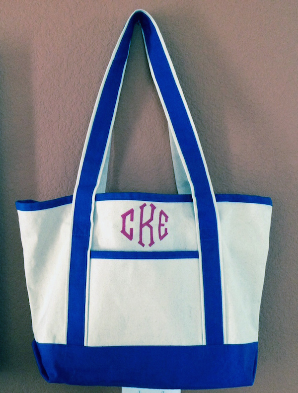 Personalized Monogrammed Tote Bag Heavy canvas