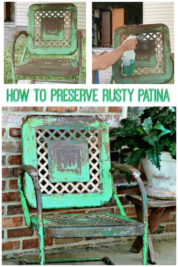 How To Preserve Rusty Patina On Metal Furniture Petticoat Junktion