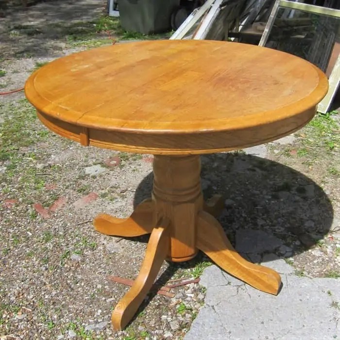 How To Paint An Oak Table And ReCover Chair Seats With A Drop Cloth