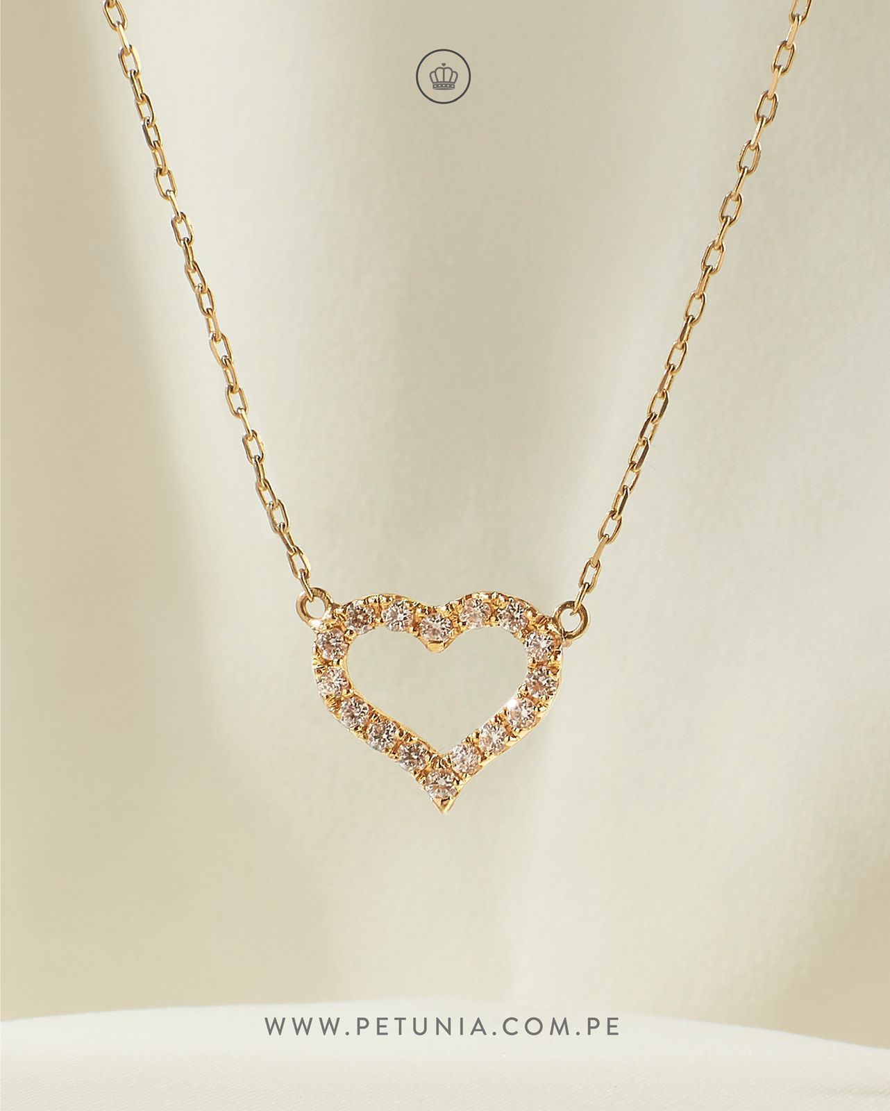 Cadena corazón oro Joyería Petunia