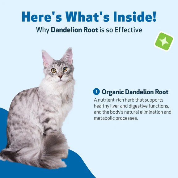 Dandelion Root Holistic Digestive &amp; Liver Support for Cats Pet
