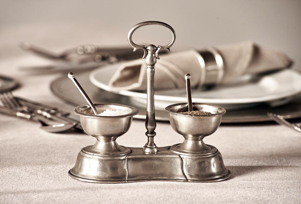 Pewter Salt & Pepper Cellar Italian Pewter Tableware