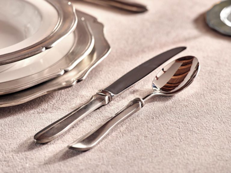 Pewter & Stainless Steel Spoon Italian Pewter Flatware