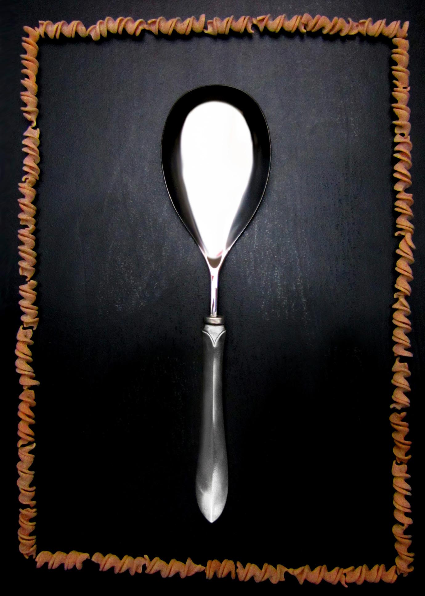 Pewter & Stainless Steel Risotto Serving Spoon Italian Pewter