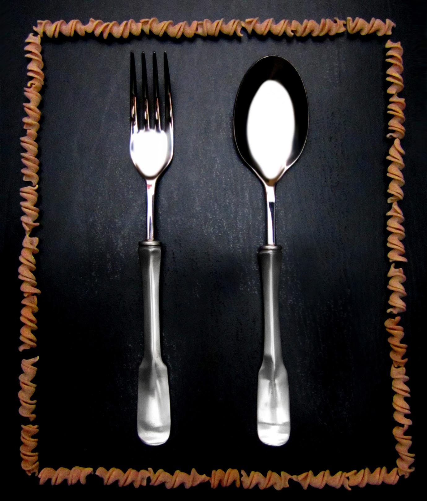 Pewter & Stainless Steel Serving Spoon Italian Pewter Flatware