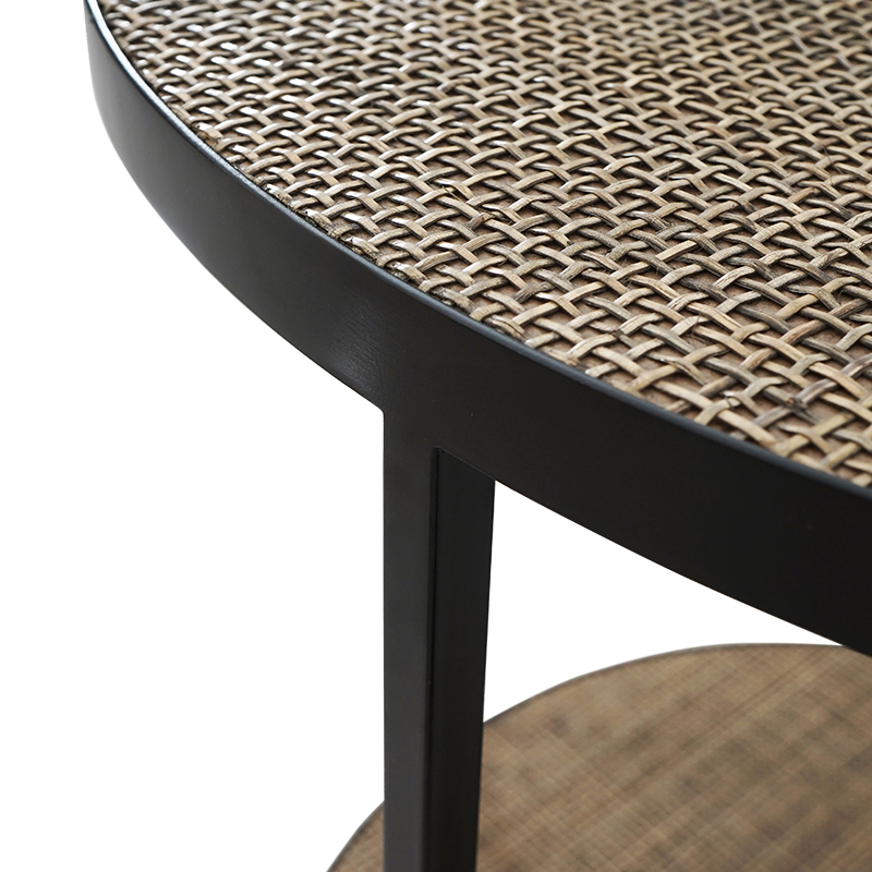 Round Rattan Side Table Pezula Interiors