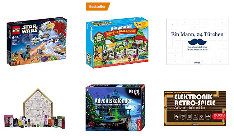Adventskalender für Kinder / Erwachsene bei AmazonSpielzeug