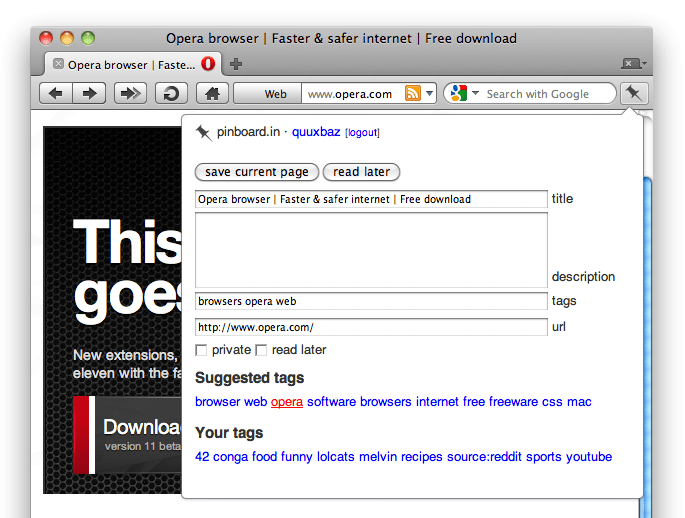 pinboard.in opera extension
