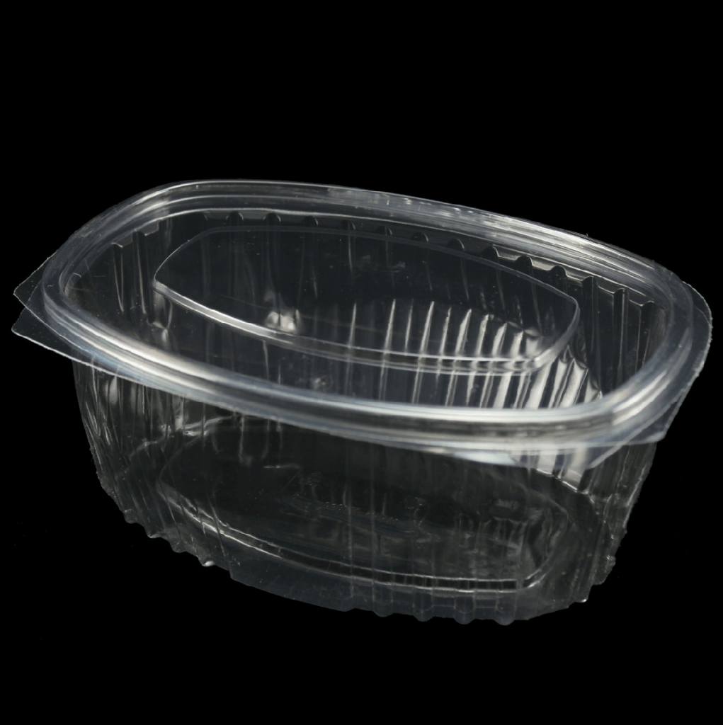 Hinged Lid Salad Containers Oval 1000ml Per Box 300 PFM Plus