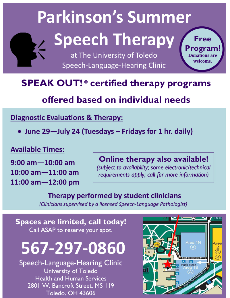 Parkinson’s Summer Speech Therapy Parkinson Foundation of Northwest Ohio