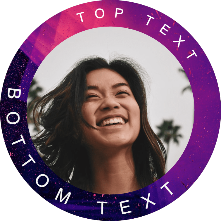 Rounded profile picture maker with purple and black abstract image as