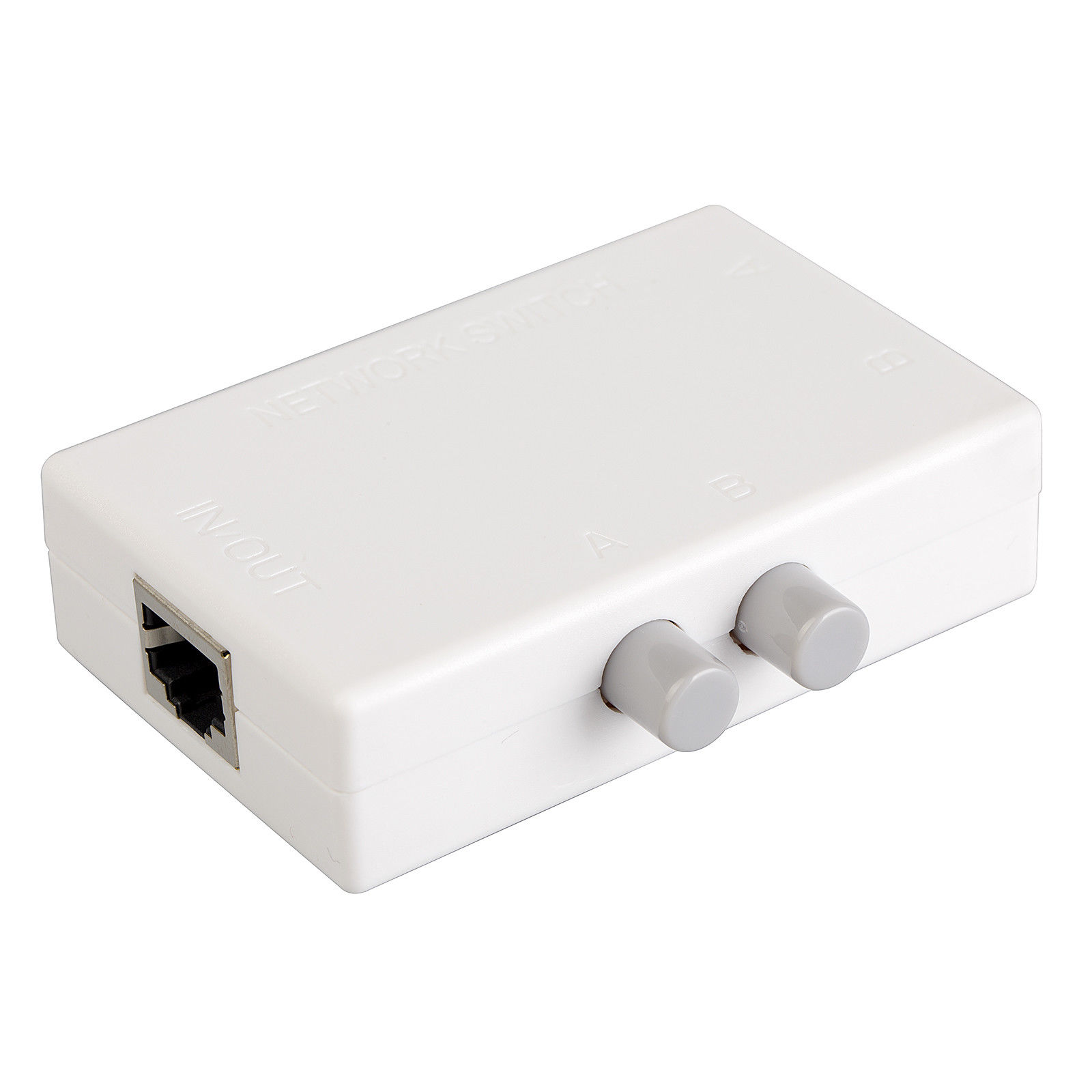 Network Sharing 2 Port Button Switch Hub 100Mbps + 1.5m CAT 6