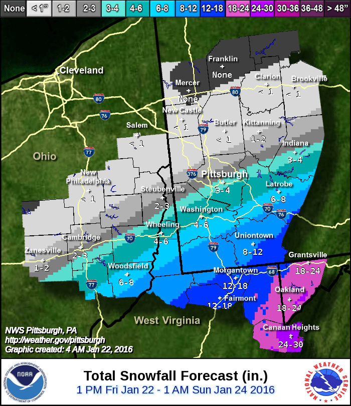 Forecast Analysis of Jan. 2223 Snowfall Pittsburgh Snow Day