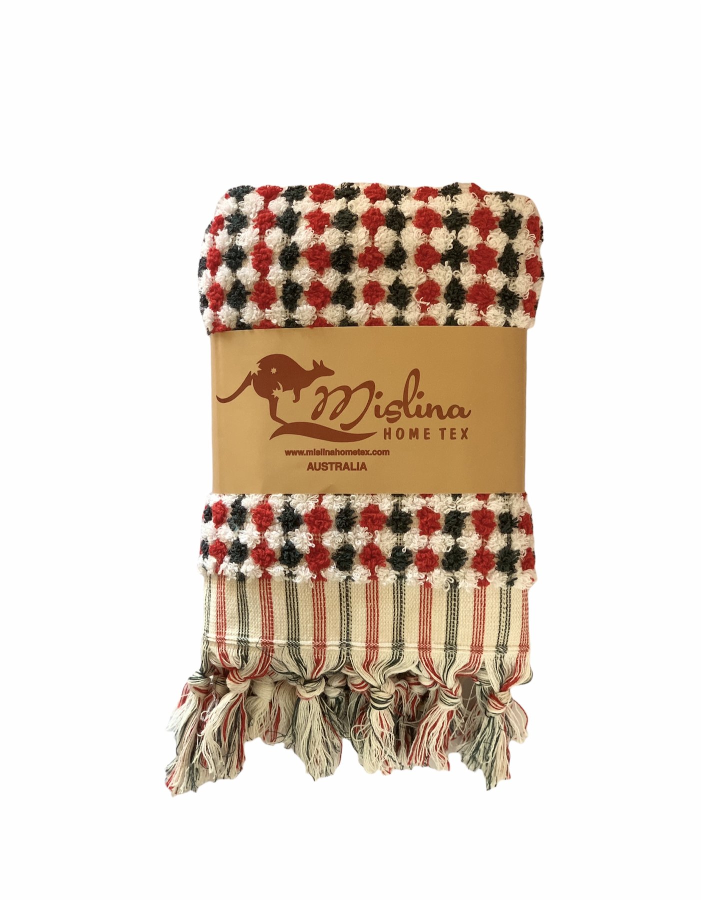 Rainbow Turkish Hand Towel Red & Green PGI Houseware