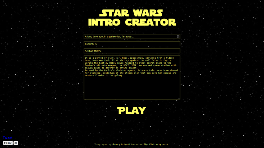 Star Wars Intro Creator Create your own Star Wars intro Product Hunt