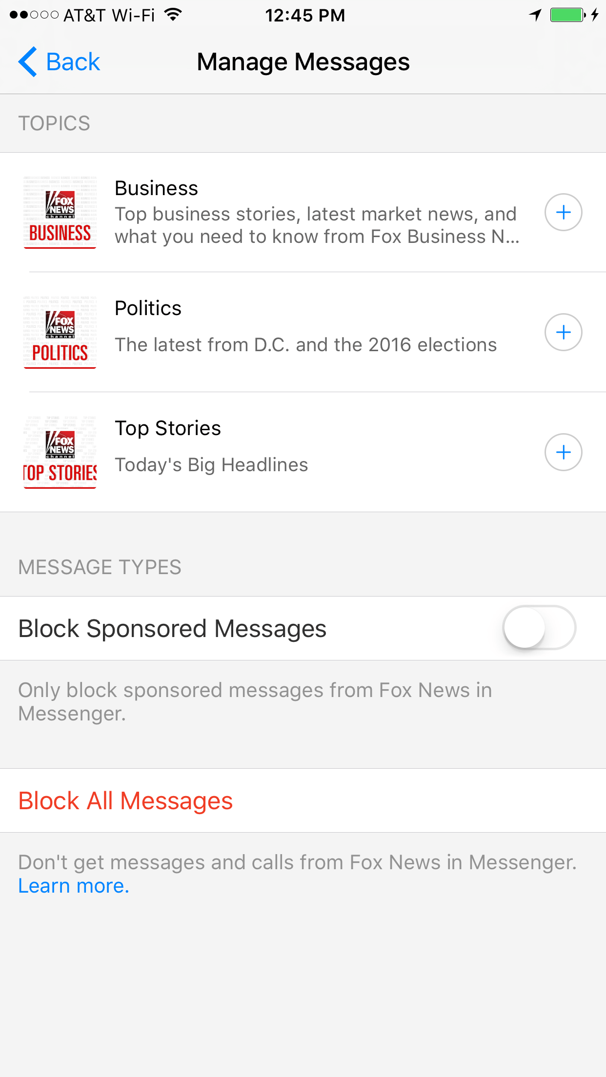 Fox News on Messenger Get updates on top stories