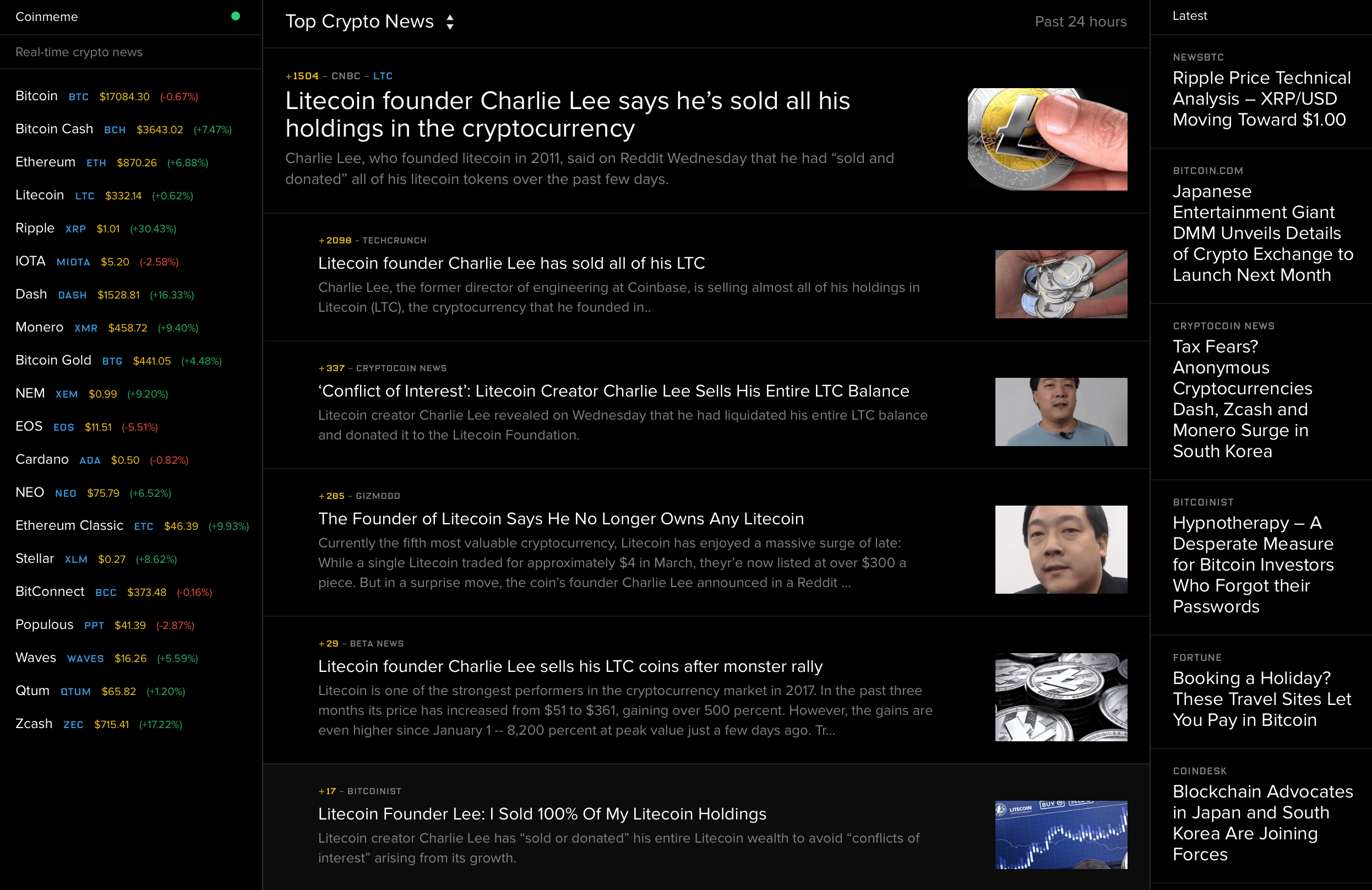 Coinmeme Realtime crypto news Product Hunt