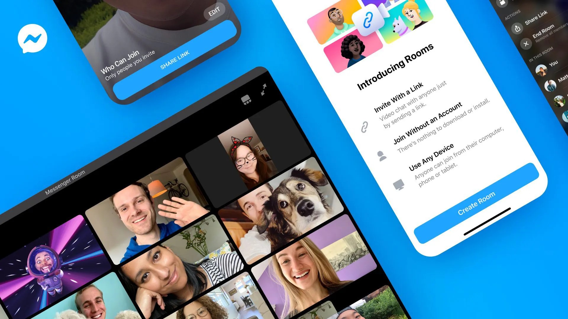 Messenger Rooms New dropin video chat rooms for up to