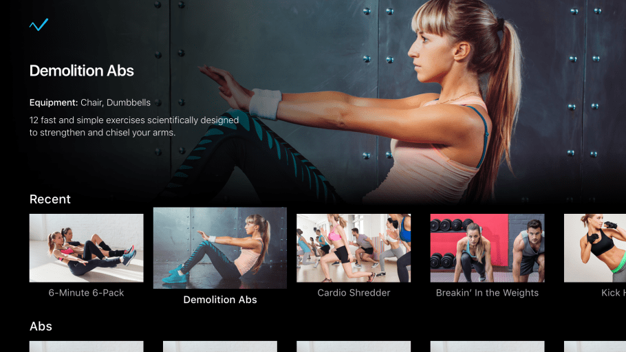 Personal Trainer by TrackMyFitness Apple TV remote counts your reps