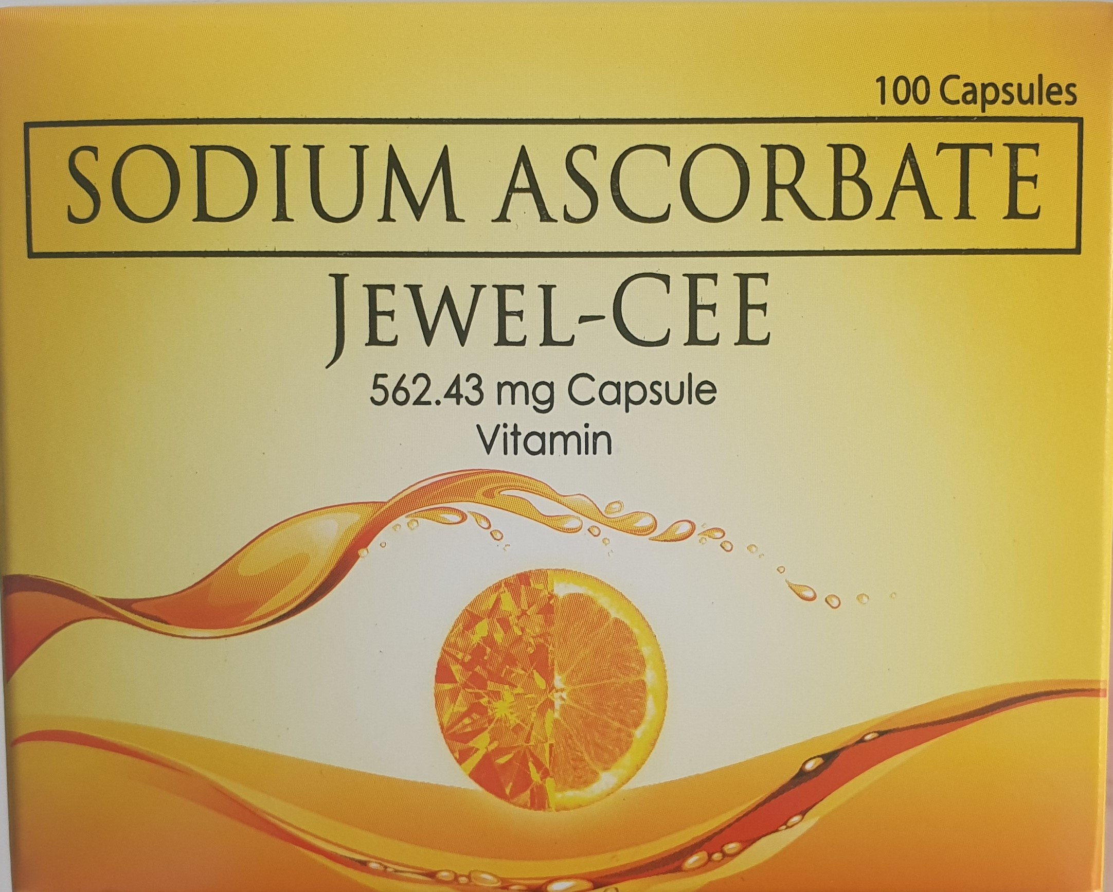 JewelCee Sodium Ascorbate 562.43mg 100 Capsules 1 box Vitamin C FDA A