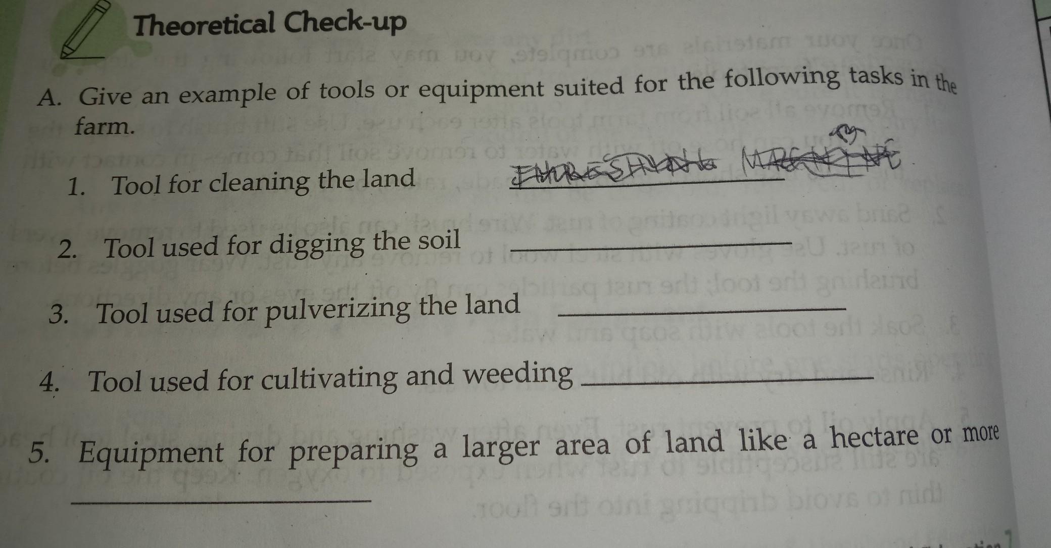 Give an example of tools or equipment suited for the following task in