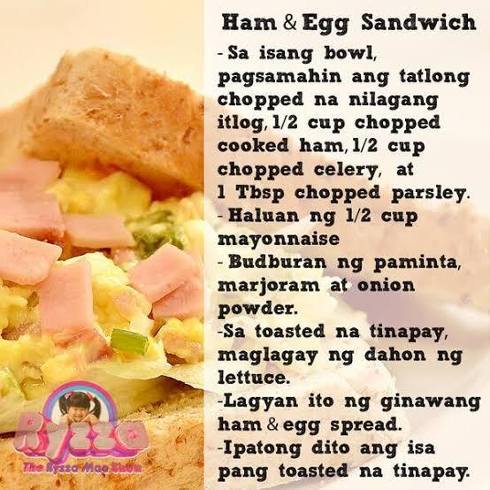 layunin sa paggawa ng egg sandwich Brainly.ph