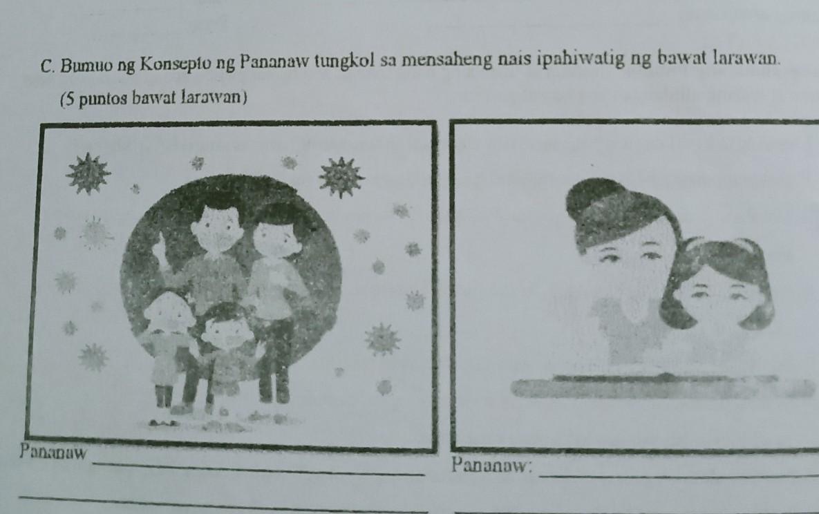 C Bumuo ng Konsepto ng Pananaw tungkol sa mensaheng nais ipahiwatig ng