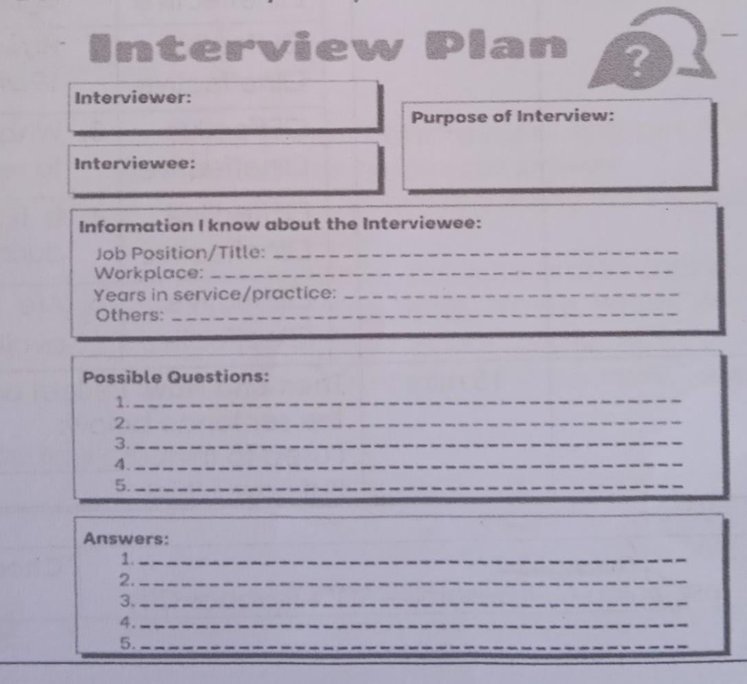 interview plan,,,can you help me please Brainly.ph