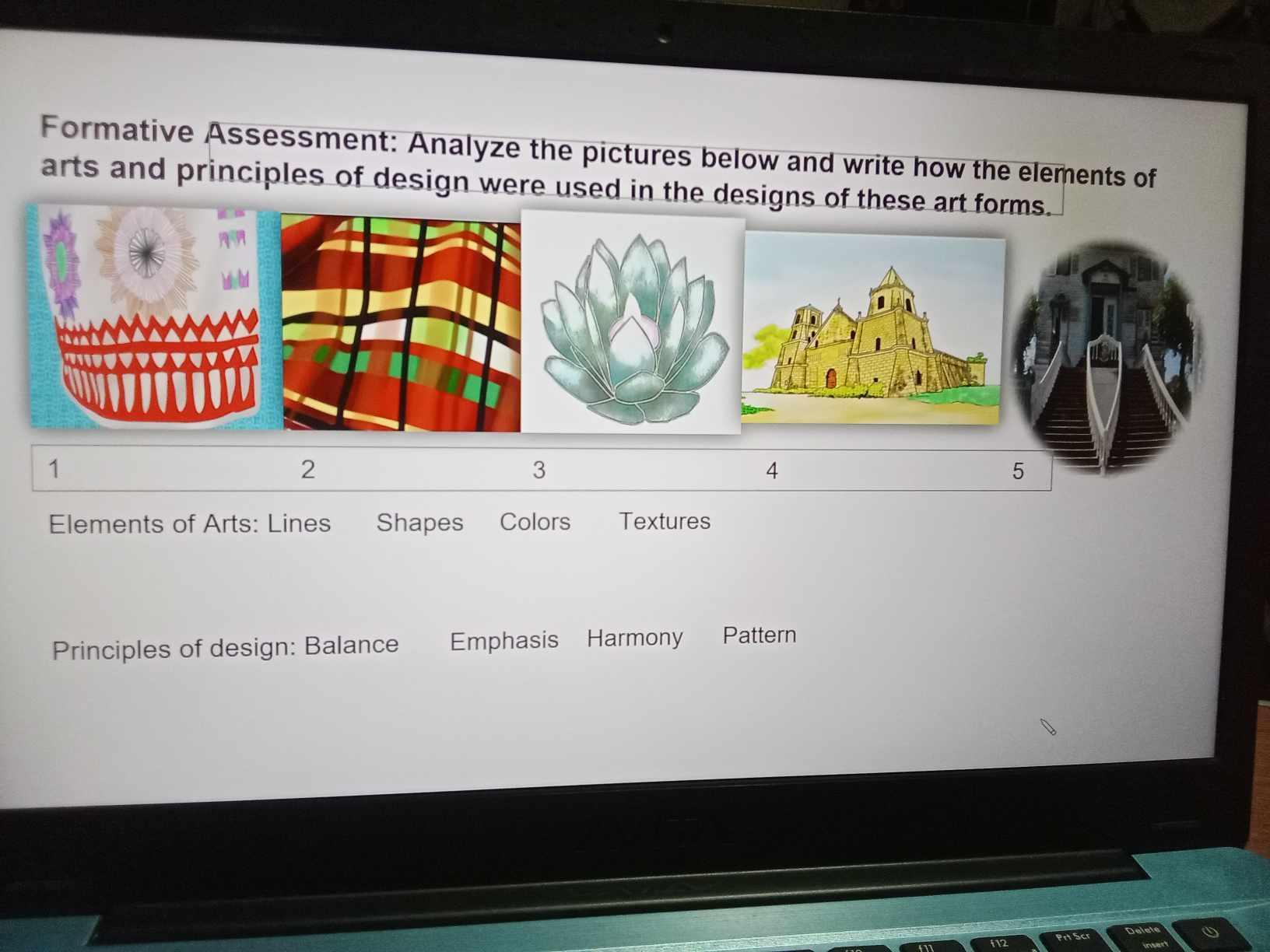 Write how the principles of the art Brainly.ph