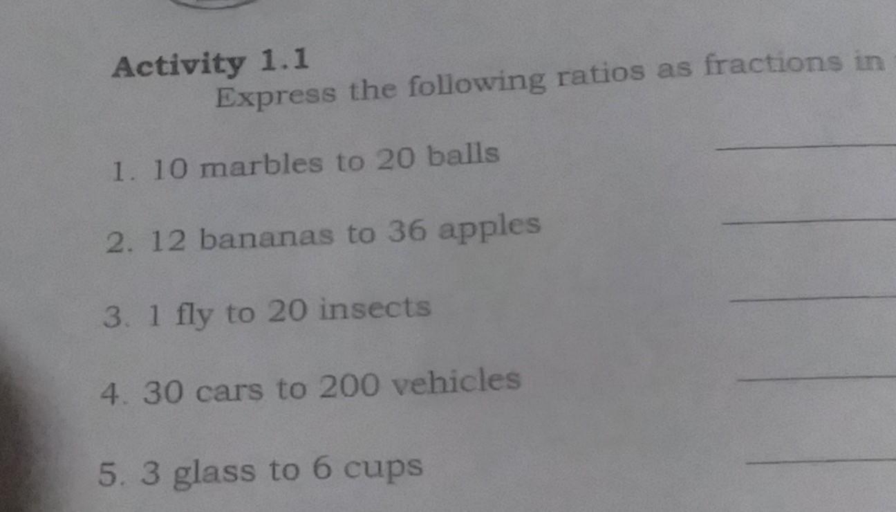 Express the following ratio in the simplest form Brainly.ph